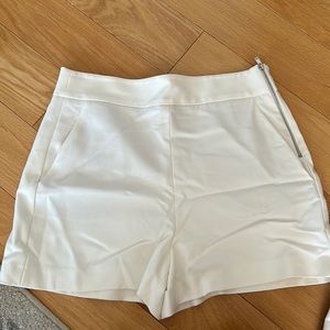 Zara white shorts with side zip